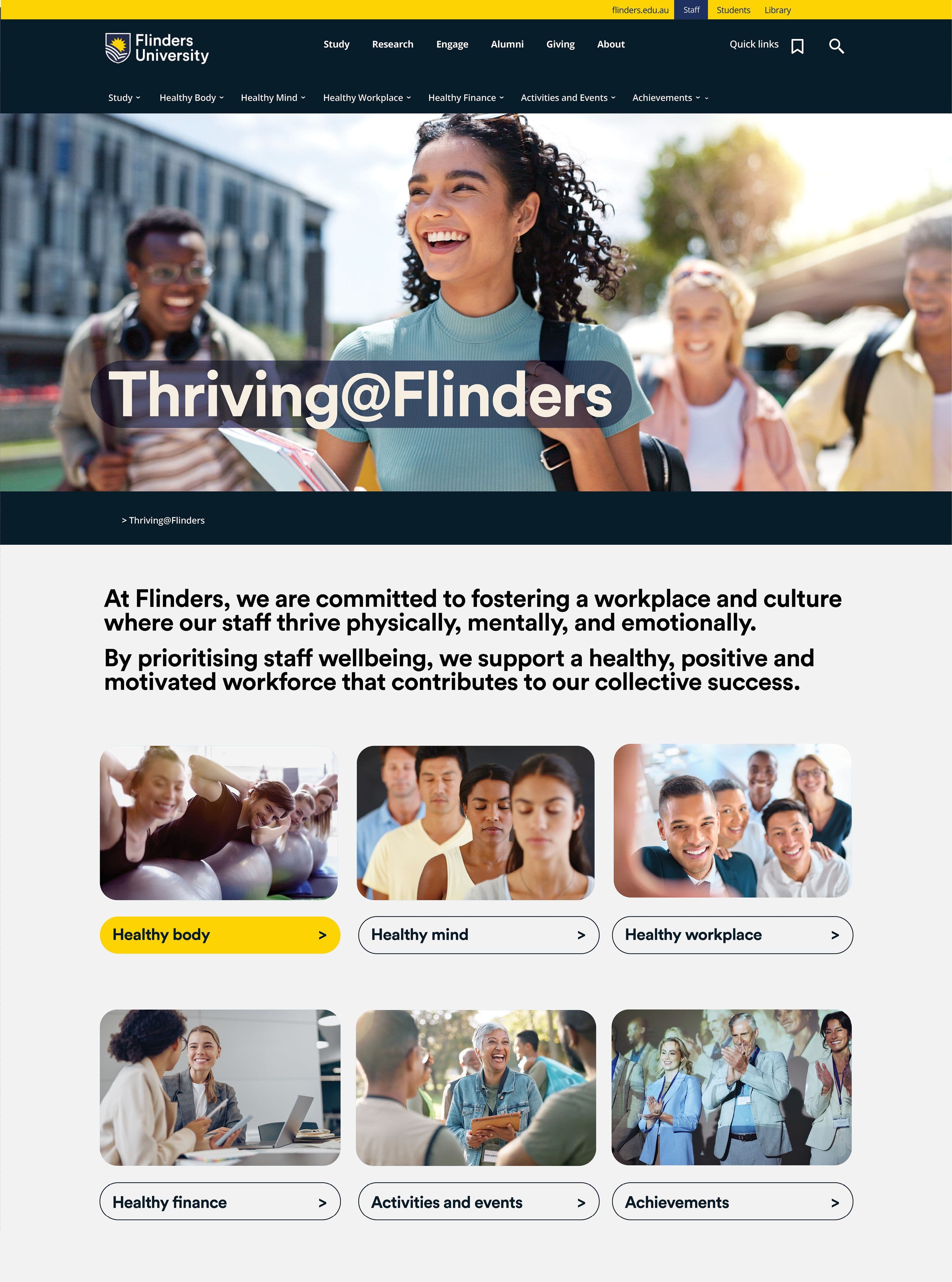 Thriving@Flinders Website